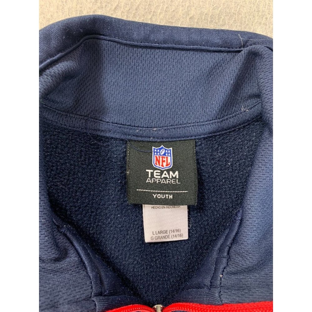 New England Patriots 1/4 Zip Fleece Lined Pullover (Youth Large 14/16) Blue - Picture 4 of 12